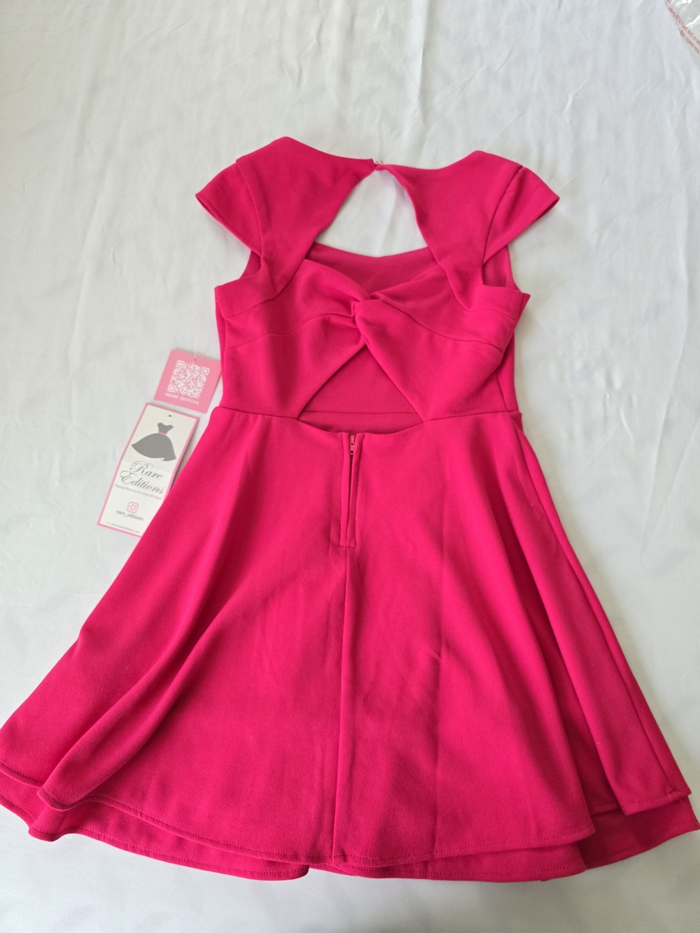 Rare Editions Girls Hot Pink Fit & Flare Dress. Size 10. Nwt - Picture 4 of 6